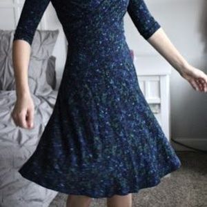 Leota Fit and Flare Navy Dress